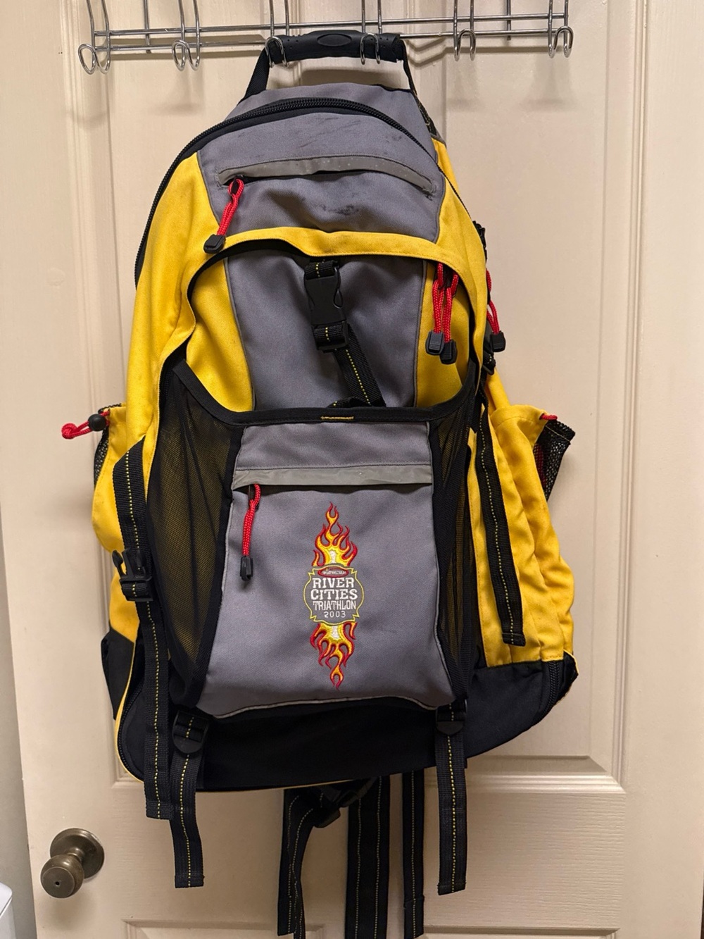 Vintage Triathlon Backpack Featuring River Cities Triathlon 2003 Logo